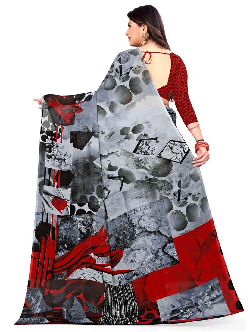 women casual wear georgette saree with blouse - 21413216 -  Standard Image - 1