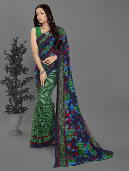 women casual wear georgette saree with blouse - 21413234 -  Standard Image - 0