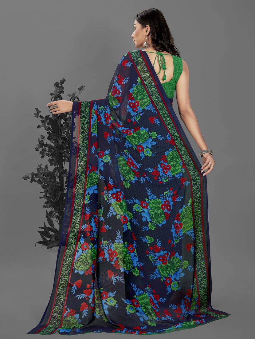 women casual wear georgette saree with blouse - 21413234 -  Standard Image - 1