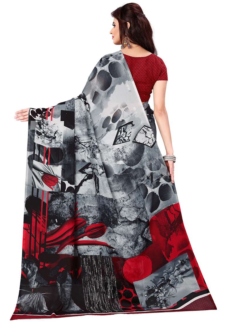 women printed georgette saree with blouse - 21413320 -  Standard Image - 1