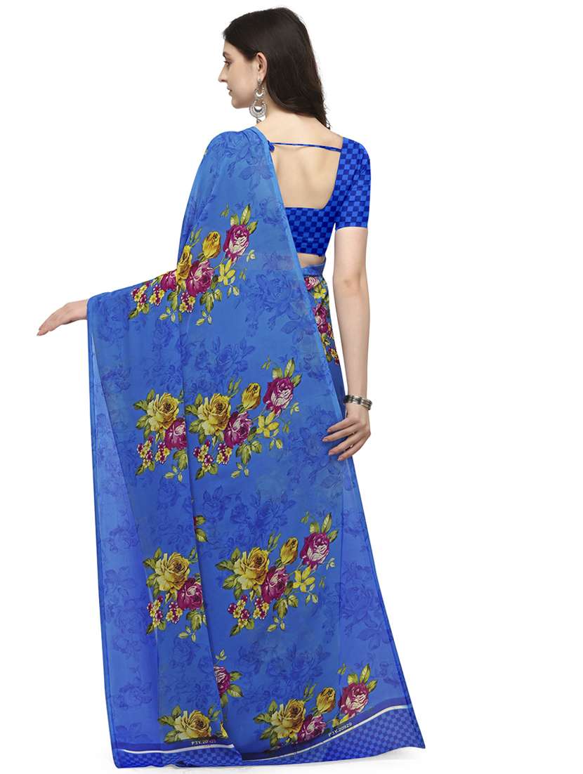 women floral printed saree with blouse - 21413327 -  Standard Image - 1