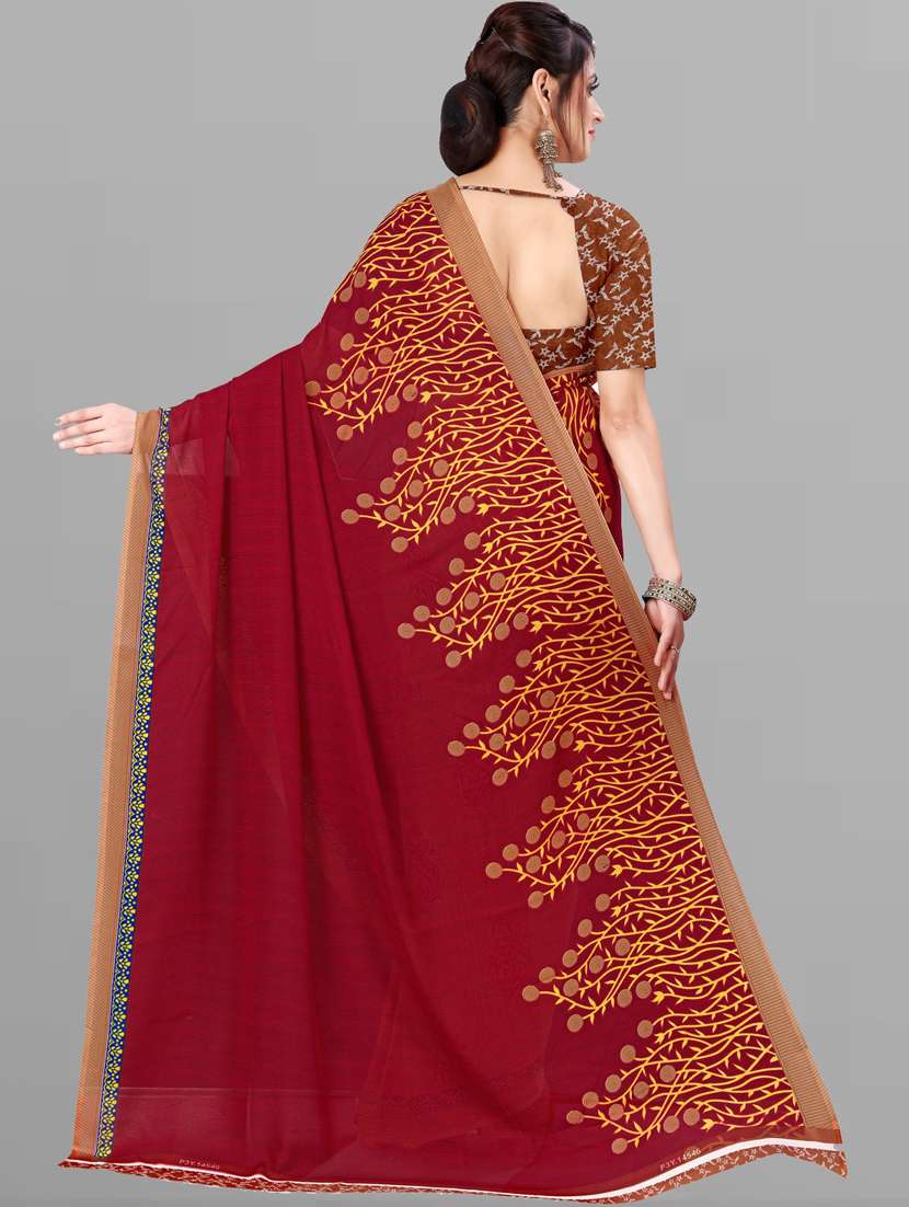 women printed georgette saree with blouse - 21413376 -  Standard Image - 1