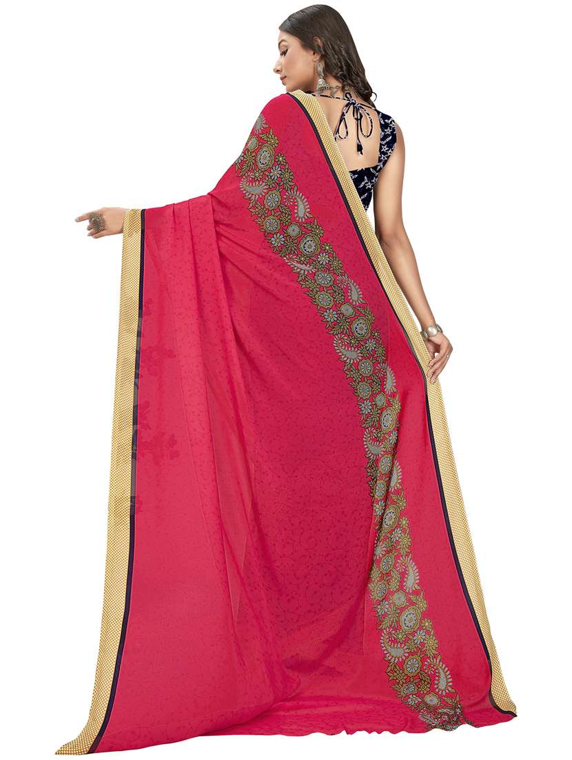 women pink half & half saree with blouse - 21413389 -  Standard Image - 1