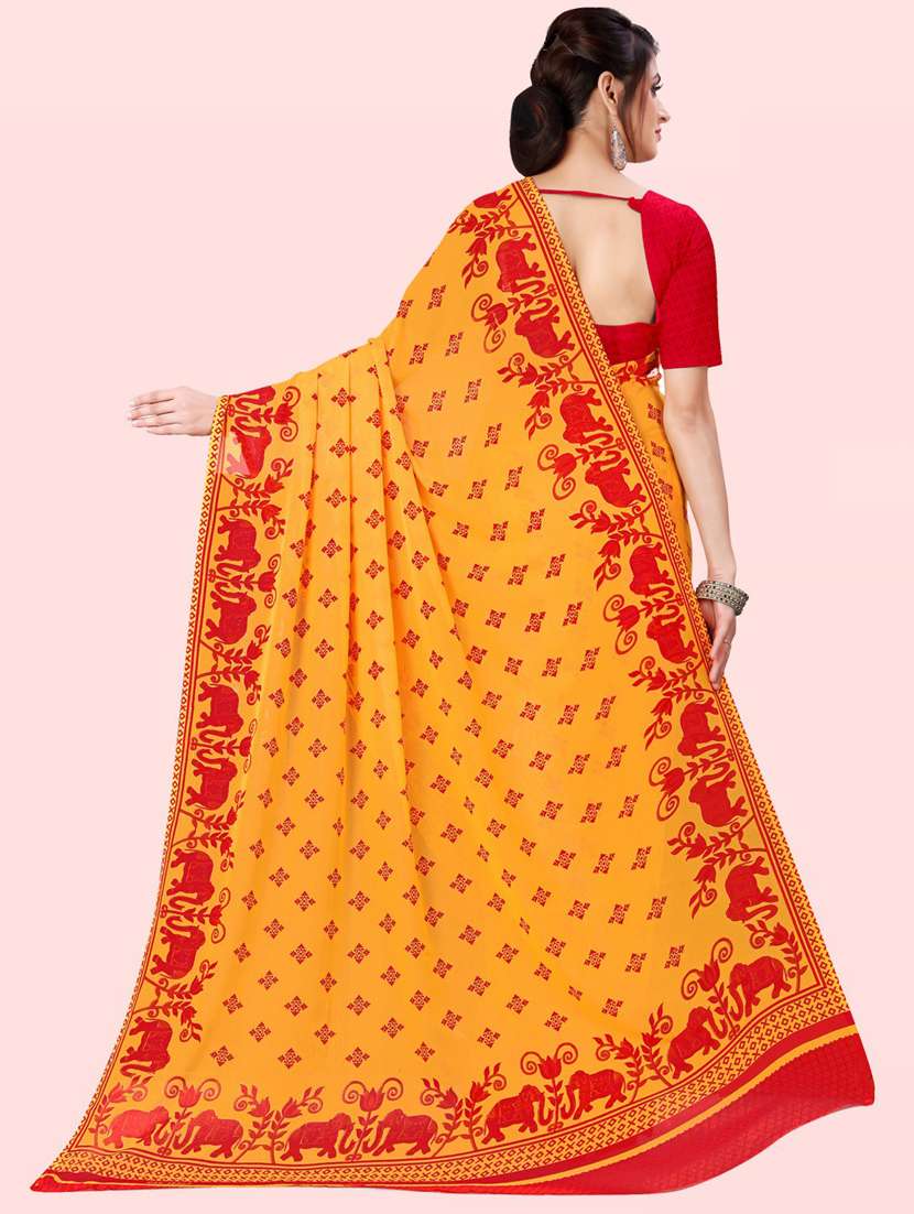 women printed casual wear saree with blouse - 21413398 -  Standard Image - 1