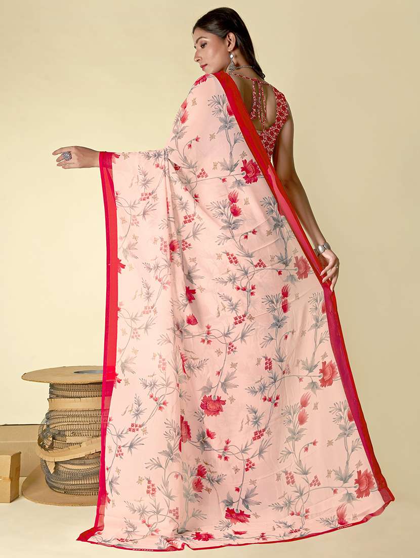 floral printed saree with blouse - 21413680 -  Standard Image - 1