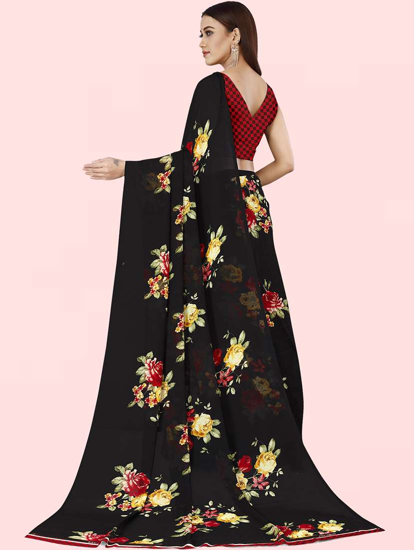 women printed casual wear saree with blouse - 21413683 -  Standard Image - 1