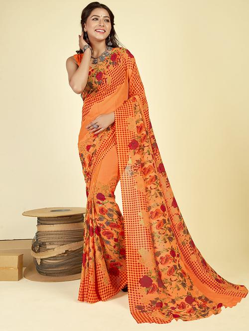 women casual wear georgette saree with blouse - 21413737 - Standard Image - 0