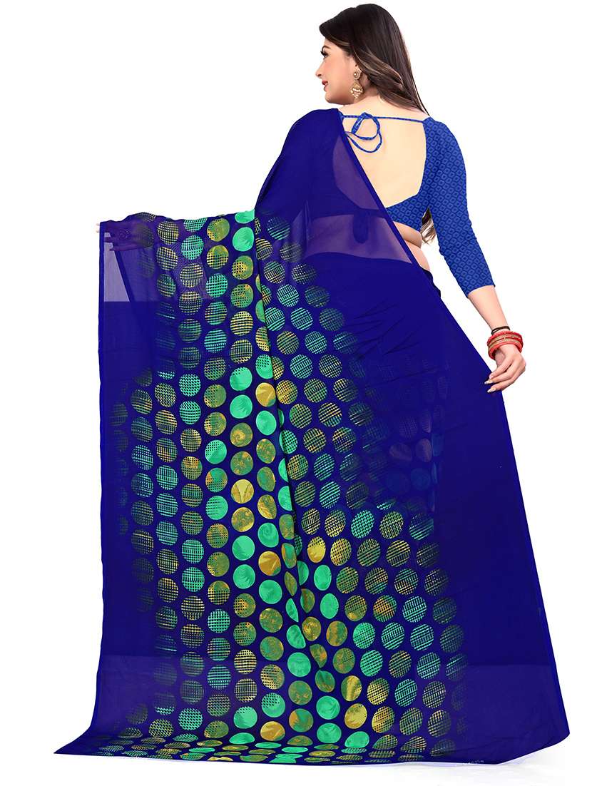 women printed georgette saree with blouse - 21413883 -  Standard Image - 1