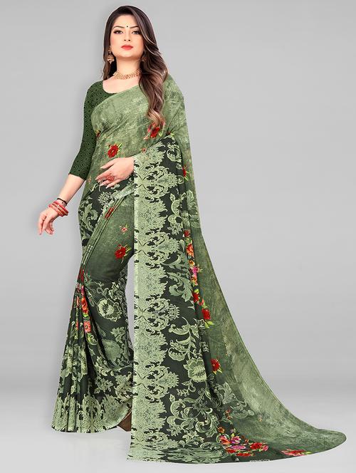women printed casual wear saree with blouse - 21414019 -  Standard Image - 0