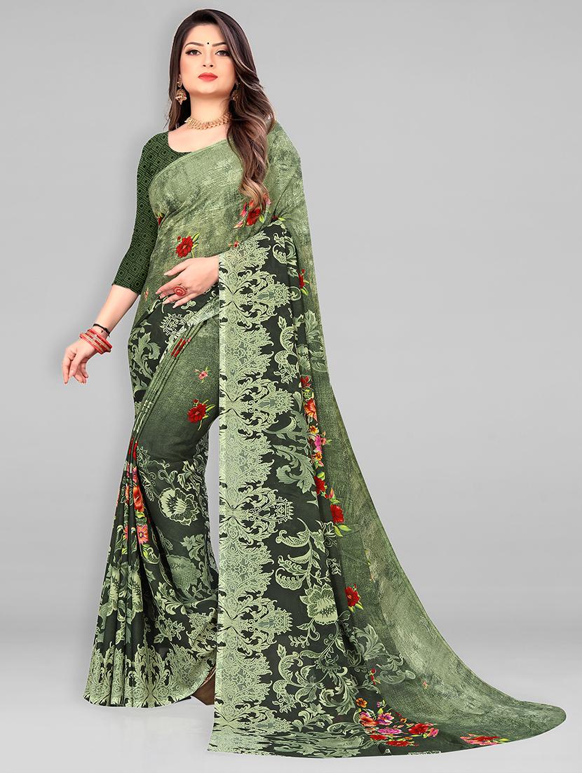 women printed casual wear saree with blouse - 21414019 -  Zoom Image - 0
