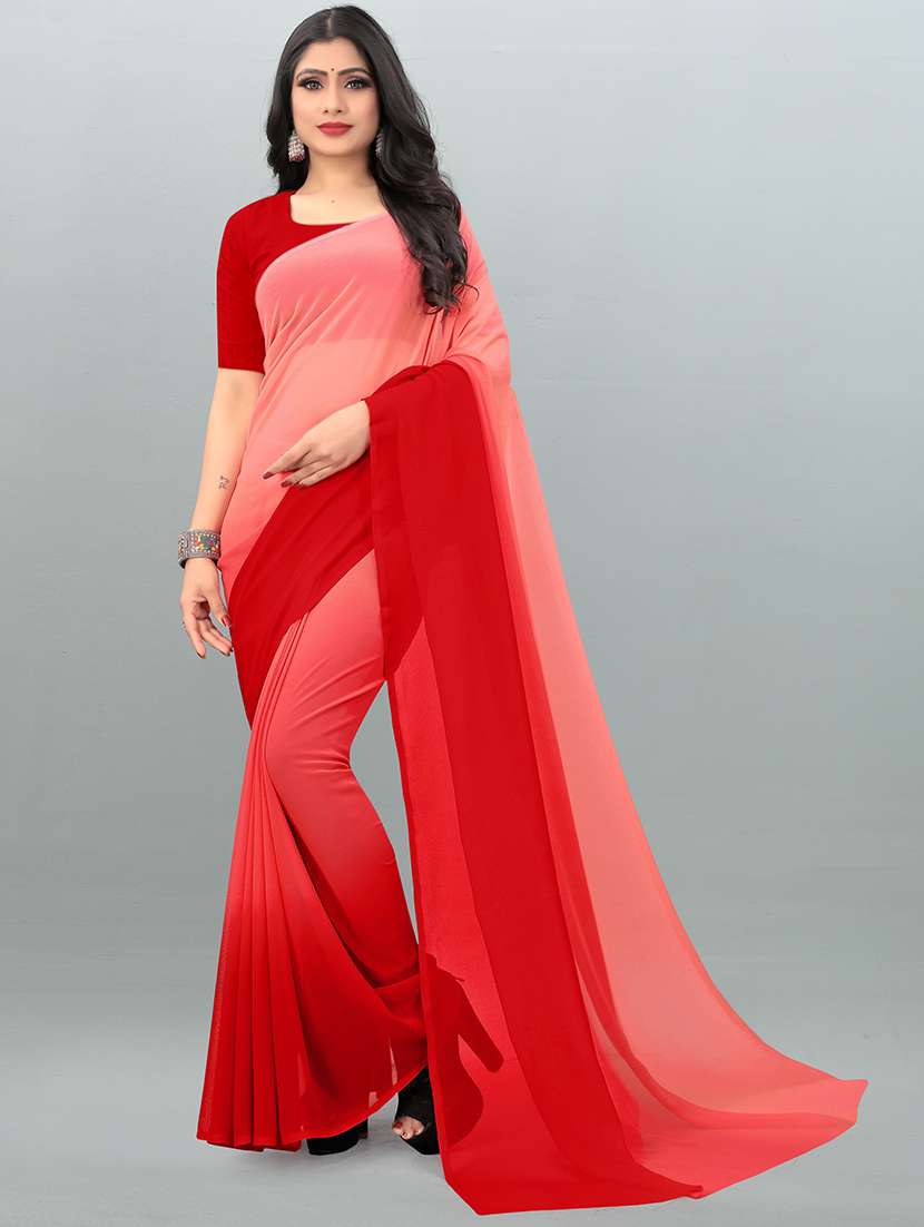women ombre casual wear saree with blouse