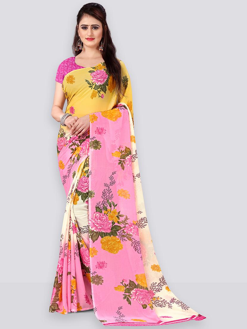 women printed casual wear saree with blouse - 21414084 -  Zoom Image - 0