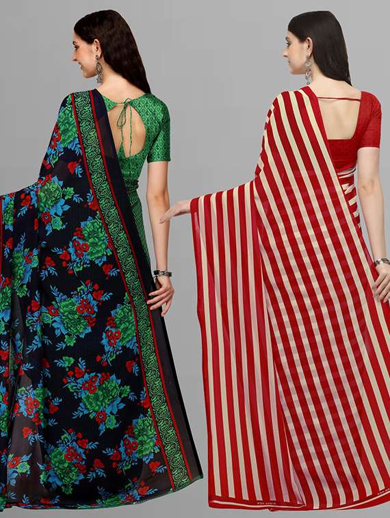 women pack of 2 casual wear combo sarees with blouse - 21414273 - Standard Image - 1