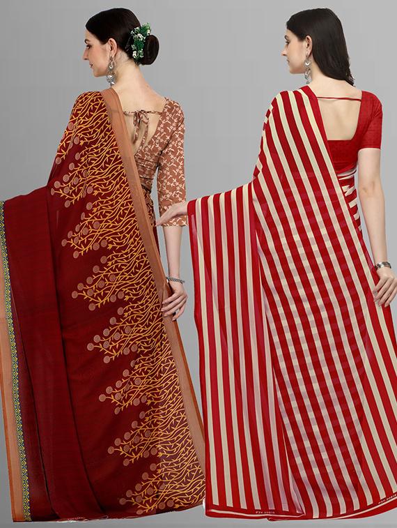 pack of 2 casual wear combo sarees with blouse - 21414284 - Standard Image - 1