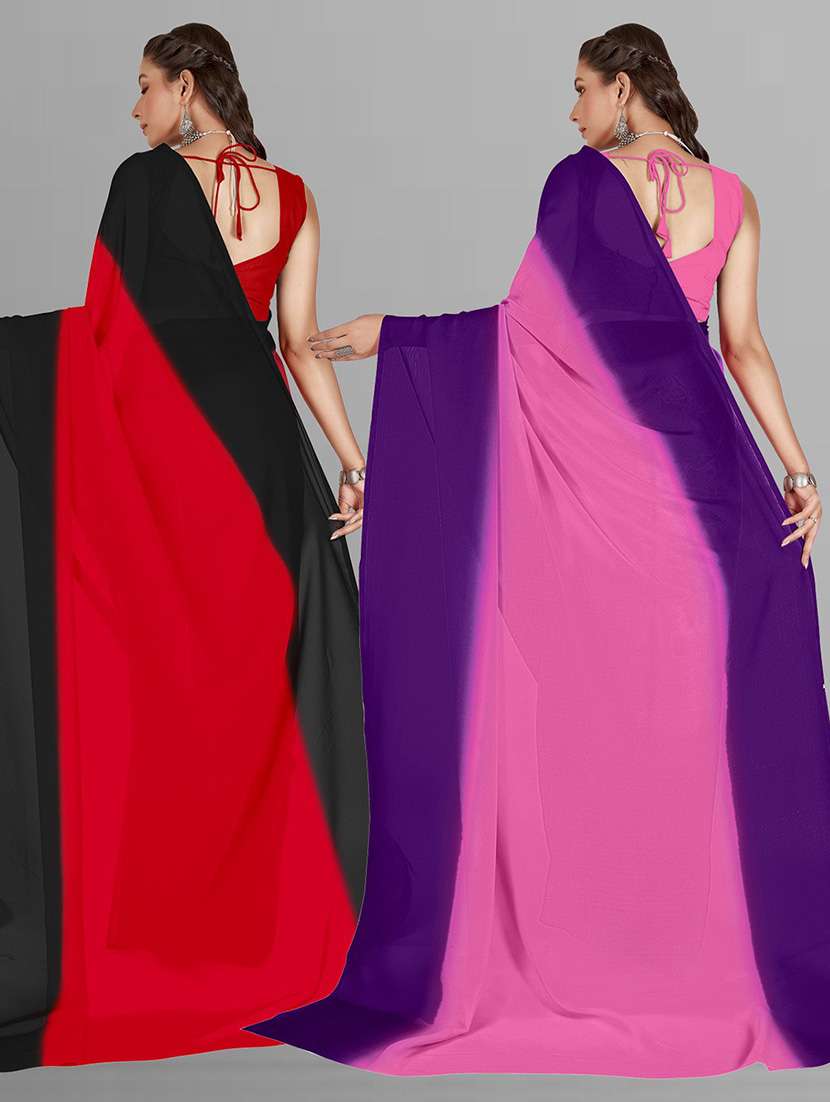 women pack of 2 casual wear sarees with blouse - 21415854 -  Standard Image - 1