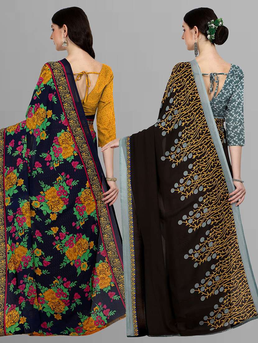 pack of 2 printed casual wear saree with blouse - 21415868 -  Standard Image - 1
