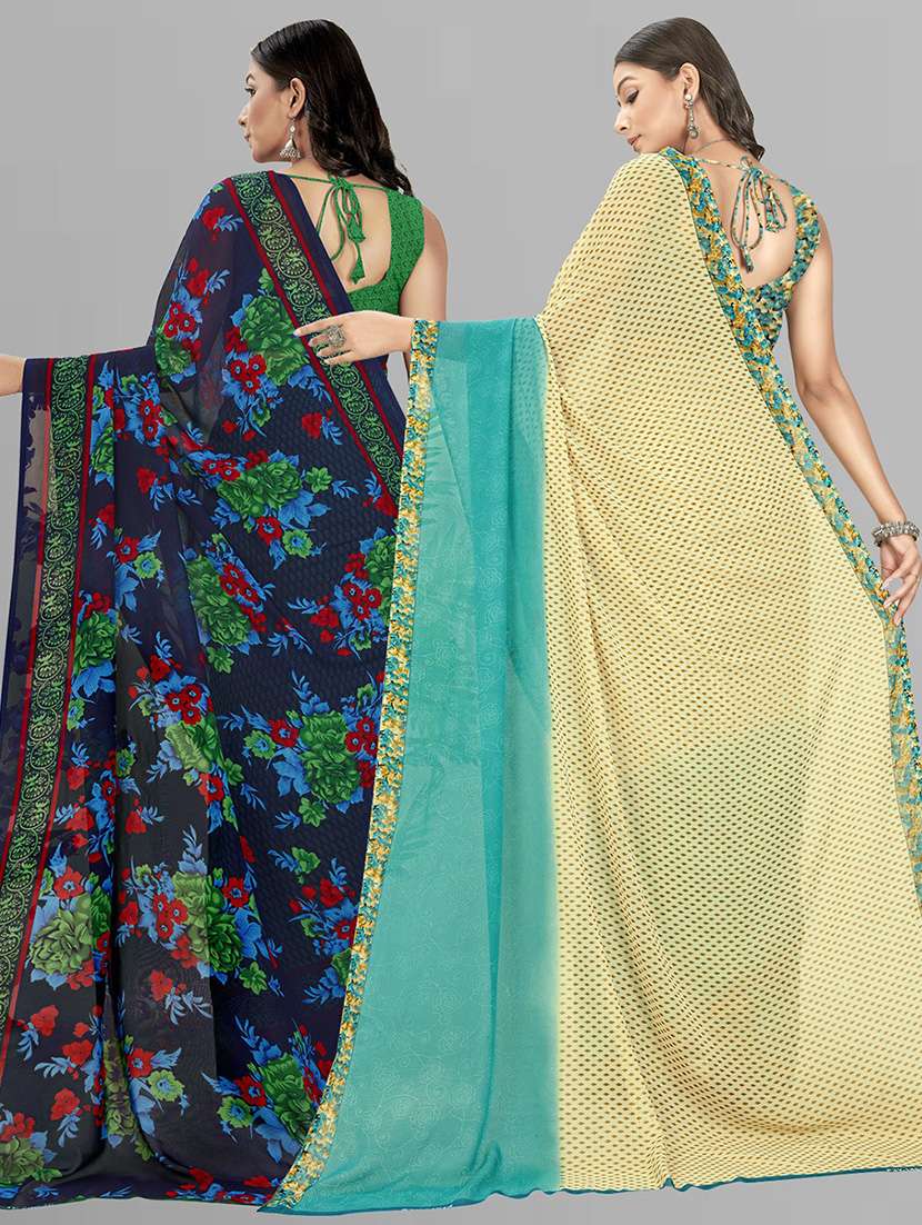 pack of 2 printed casual wear saree with blouse - 21415955 -  Standard Image - 1