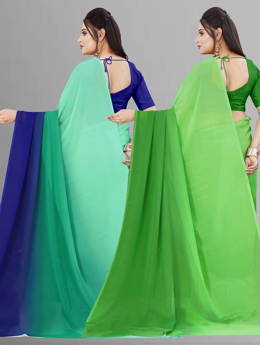 women pack of 2 casual wear sarees with blouse - 21415976 -  Standard Image - 1