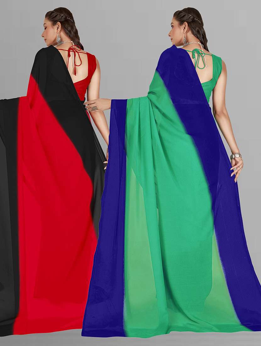 women pack of 2 casual wear sarees with blouse - 21416007 -  Standard Image - 1