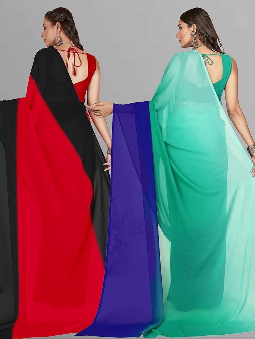 pack of 2 casual wear sarees with blouse - 21416085 -  Standard Image - 1