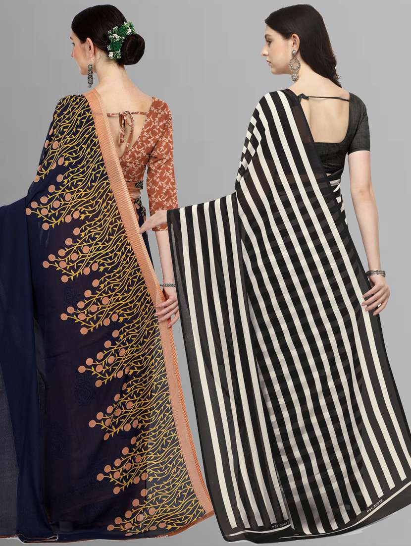 women pack of 2 casual wear sarees with blouse - 21416193 - Standard Image - 1