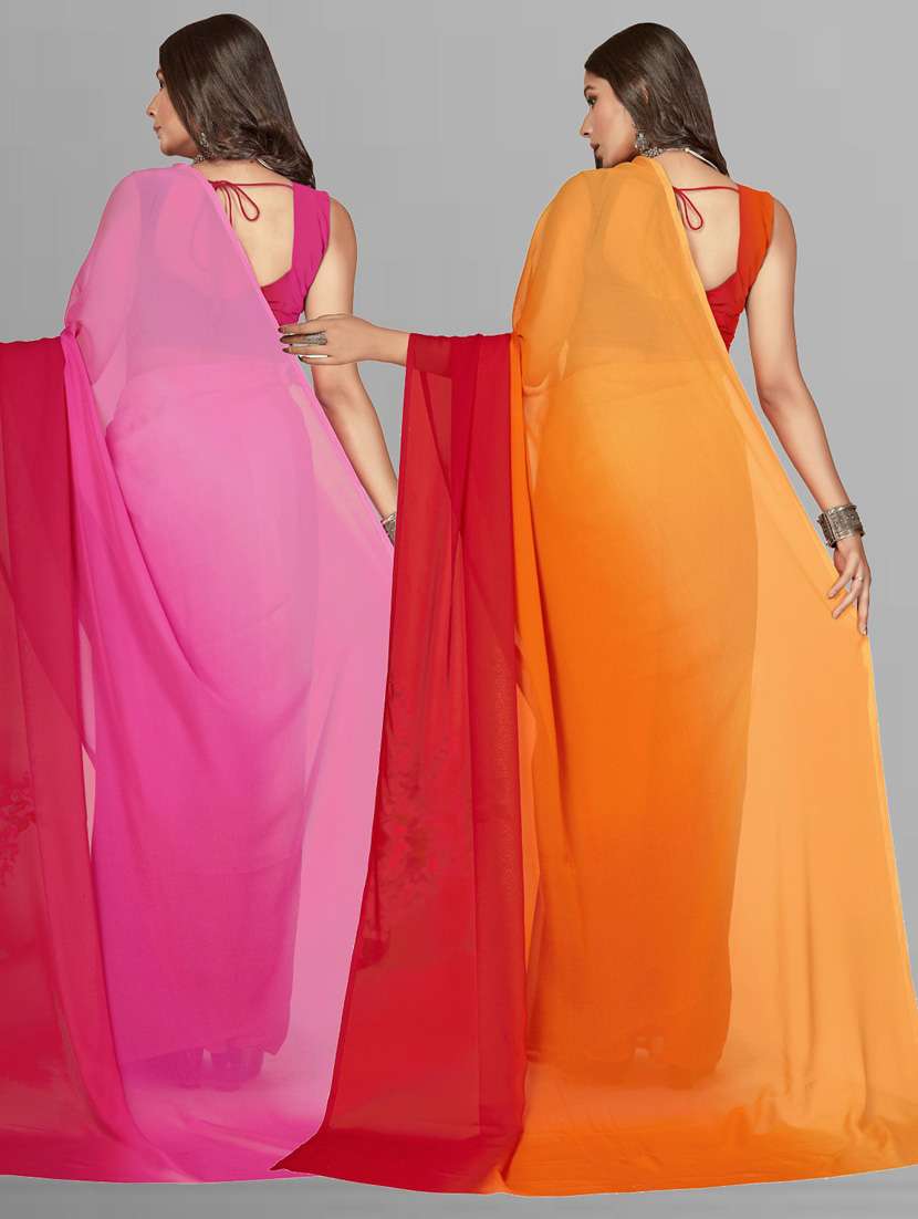 women pack of 2 casual wear sarees with blouse - 21416308 -  Standard Image - 1