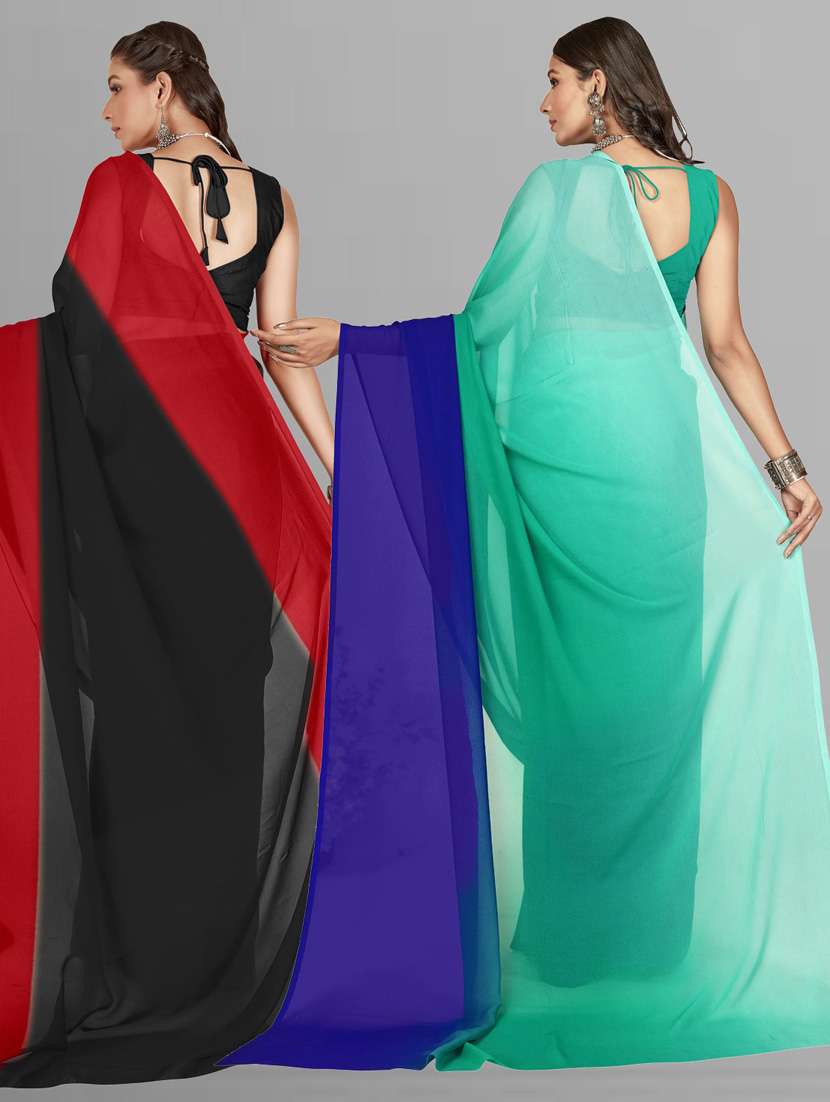 pack of 2 casual wear combo sarees with blouse - 21416527 -  Standard Image - 1
