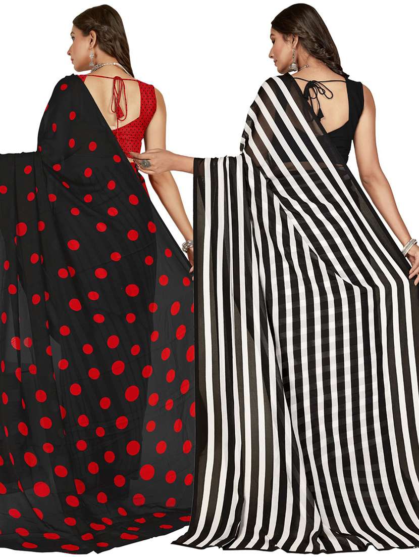 pack of 2 printed casual wear sarees with blouse - 21416863 -  Standard Image - 1