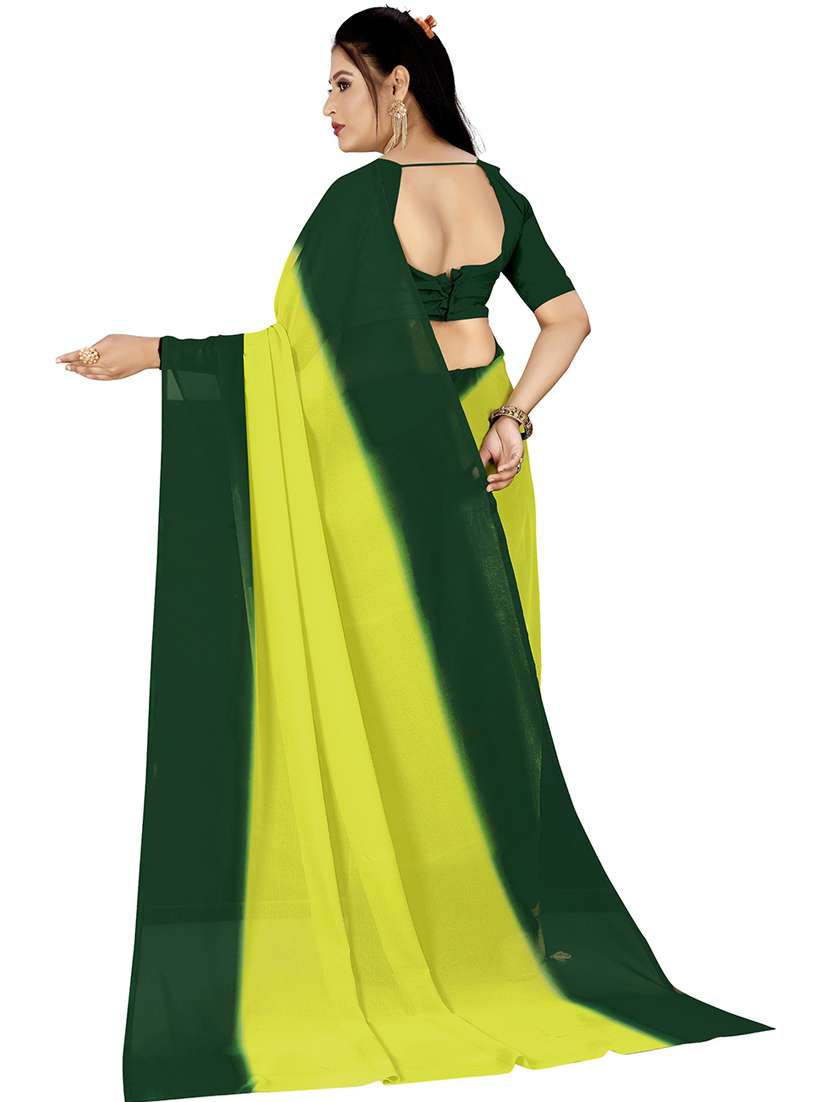 women lime solid saree with blouse - 21417010 -  Standard Image - 1