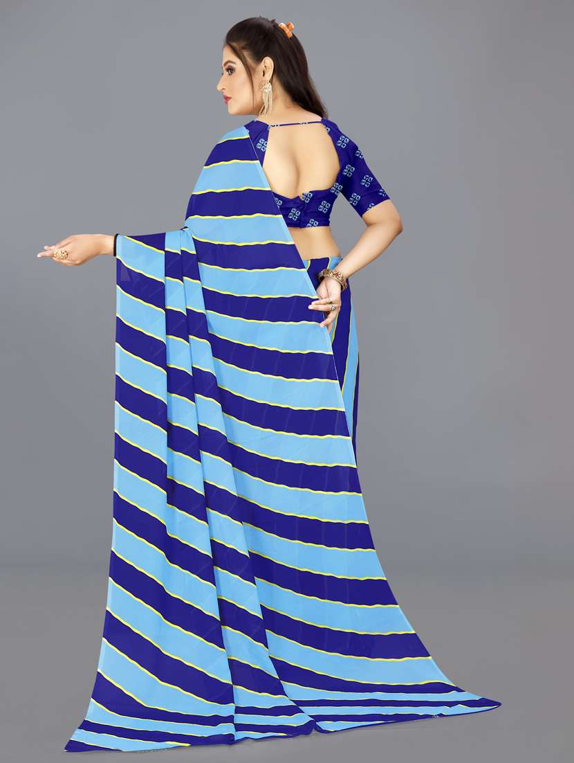 women blue printed saree - 21417217 - Standard Image - 1