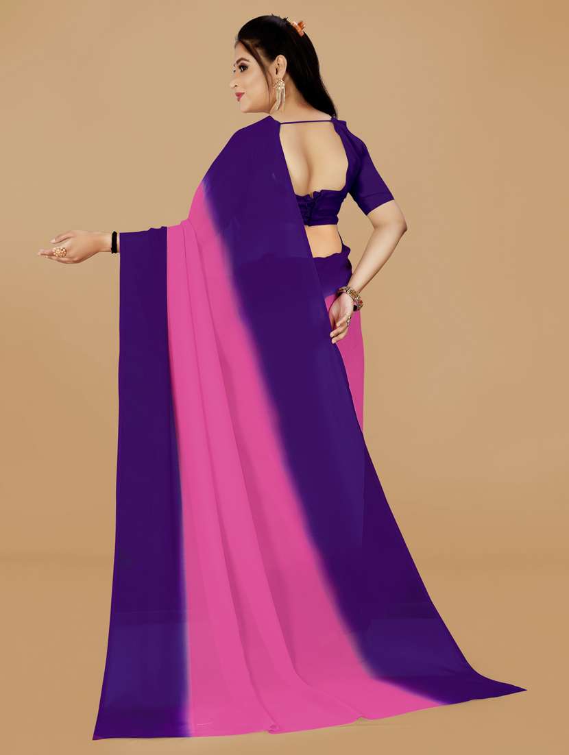 women pink casual wear saree with blouse - 21417218 -  Standard Image - 1