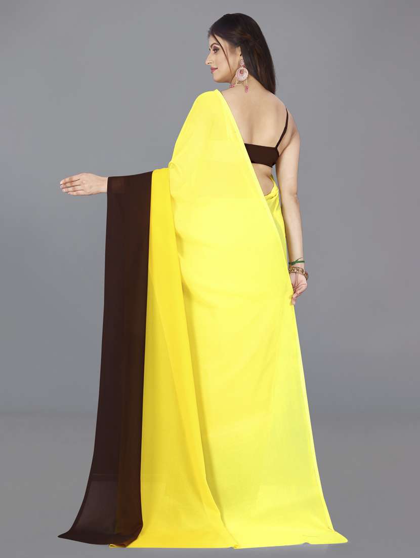 women yellow casual wear saree with blouse - 21417244 -  Standard Image - 1