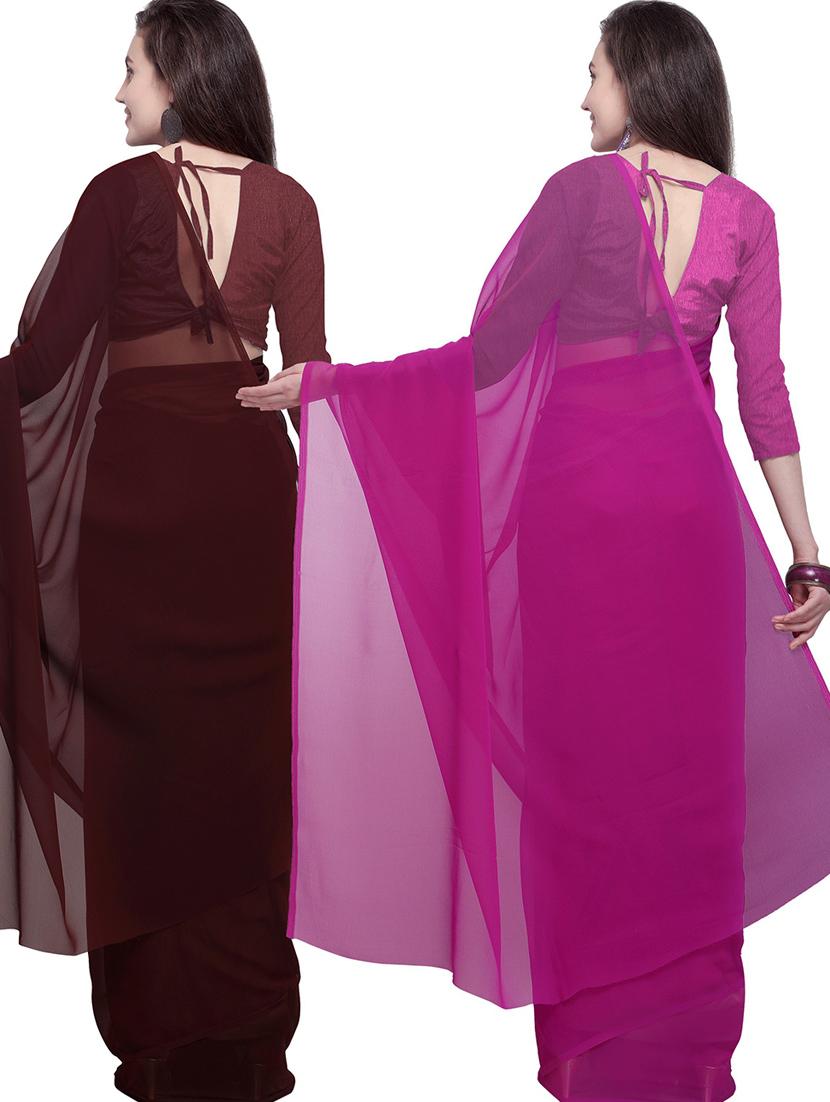 women pack of 2 casual wear combo sarees with blouse - 21418312 - Standard Image - 1
