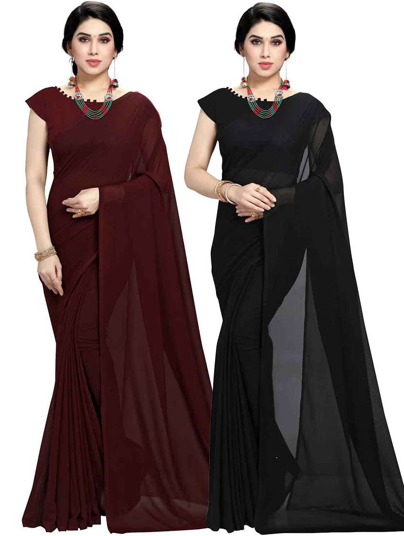 pack of 2 casual wear sarees with blouse