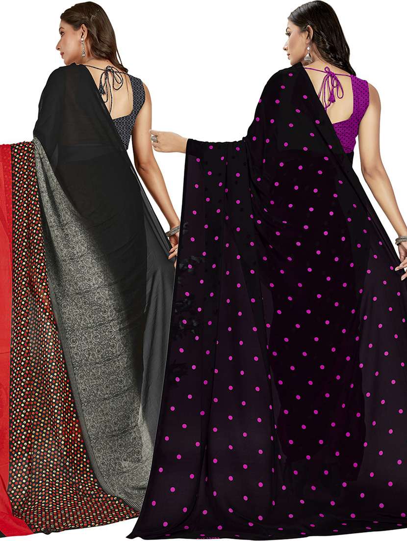 pack of 2 casual wear sarees with blouse - 21425056 -  Standard Image - 1
