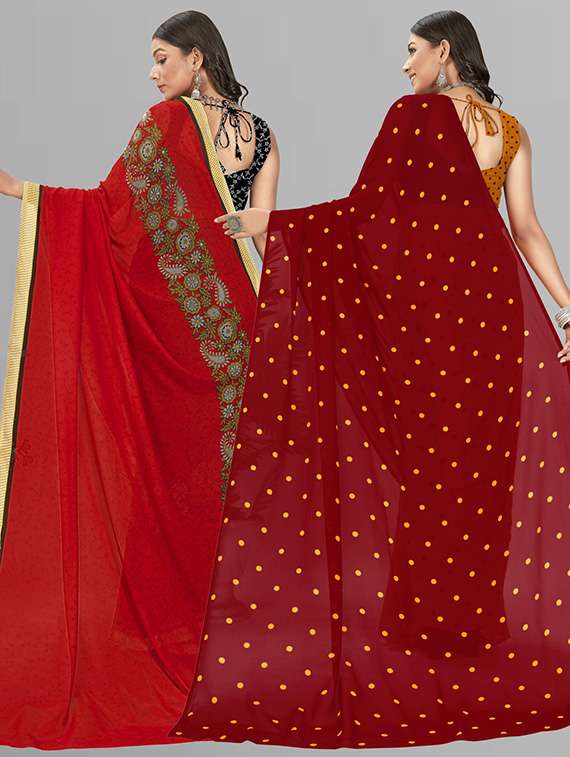 pack of 2 casual wear sarees with blouse - 21425453 -  Standard Image - 1
