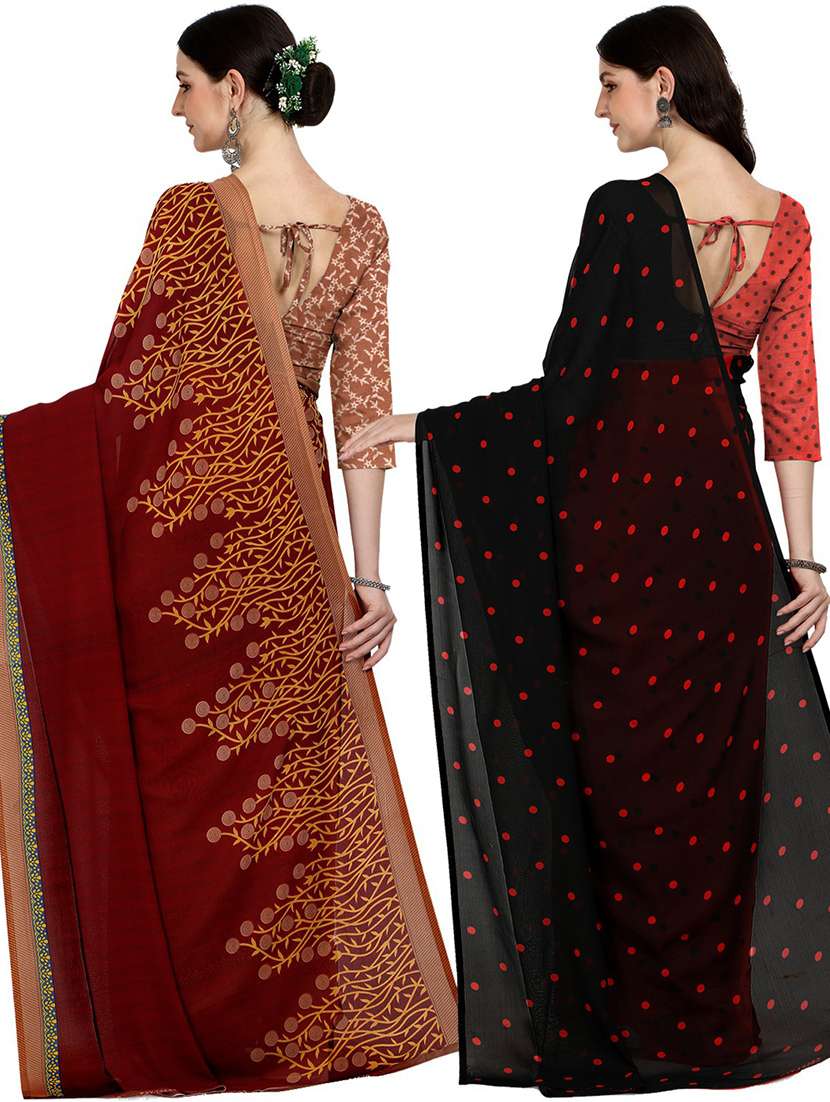 pack of 2 casual wear sarees with blouse - 21426926 -  Standard Image - 1
