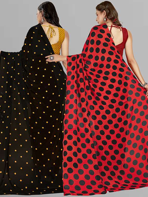 pack of 2 casual wear combo sarees with blouse - 21427022 -  Standard Image - 1