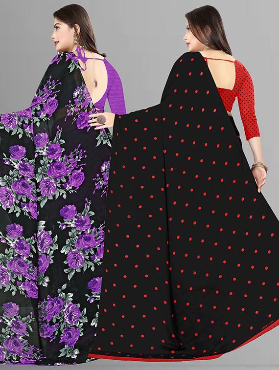 pack of 2 casual wear sarees with blouse - 21427033 - Standard Image - 1