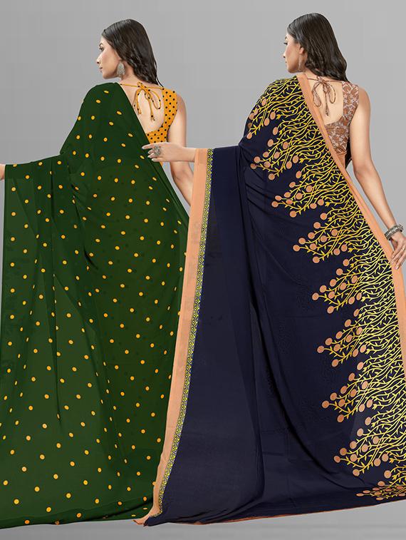 pack of 2 casual wear combo sarees with blouse - 21427085 -  Standard Image - 1