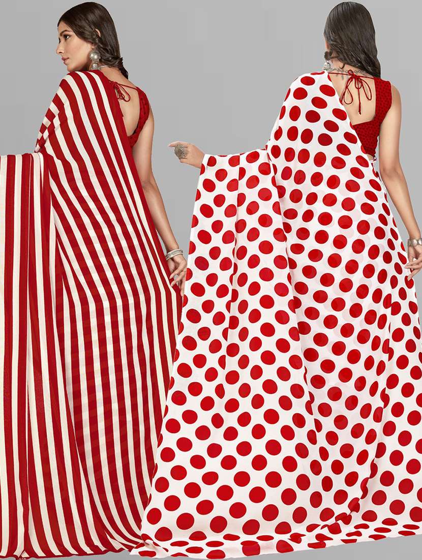 women pack of 2 casual wear combo sarees with blouse - 21427290 - Standard Image - 1