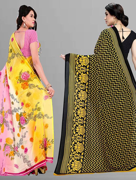 women pack of 2 casual wear combo sarees with blouse - 21428744 - Standard Image - 1