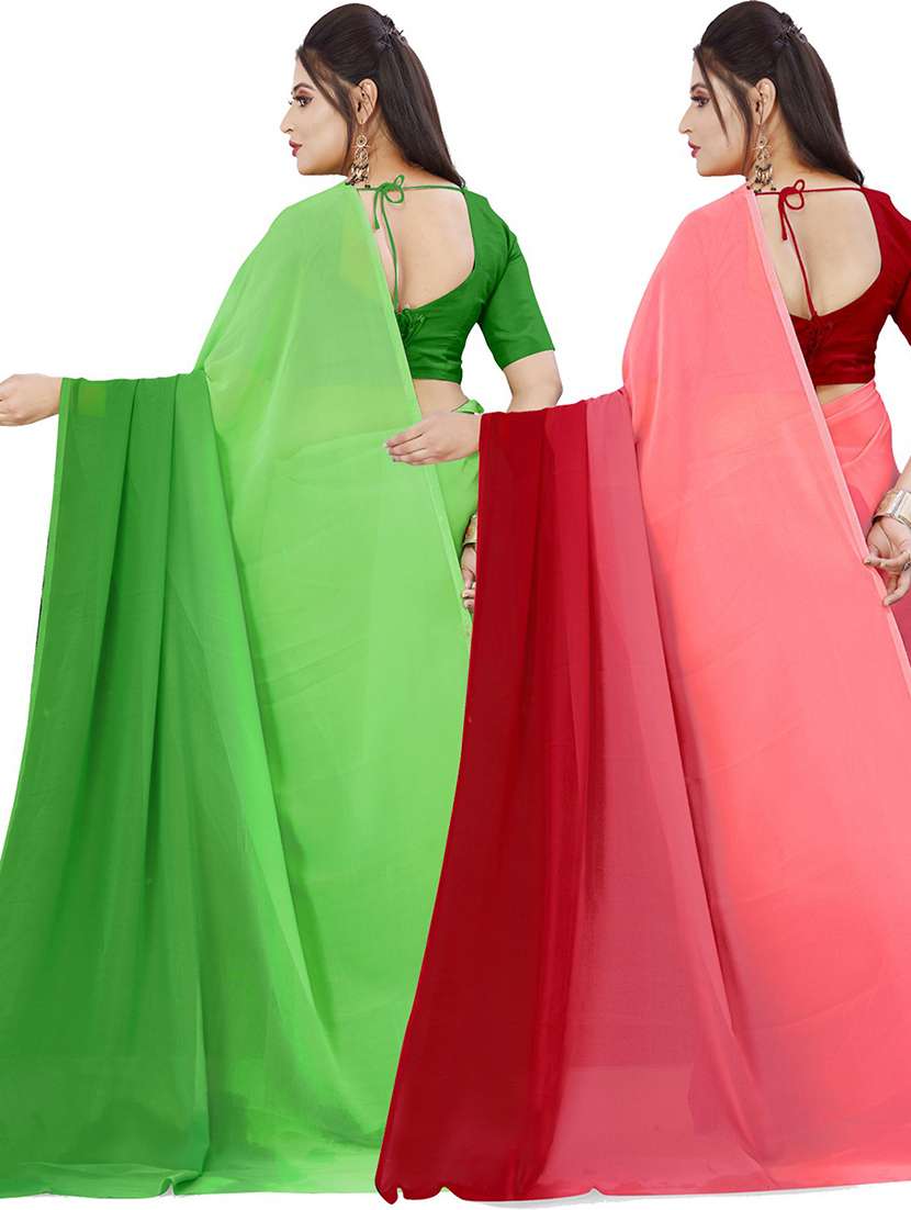 women pack of 2 casual wear combo sarees with blouse - 21428897 - Standard Image - 1