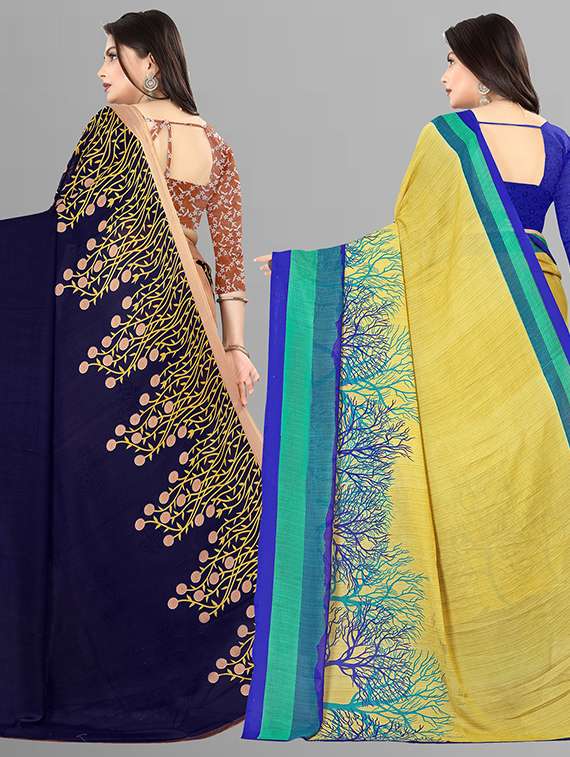 women pack of 2 casual wear combo sarees with blouse - 21429108 -  Standard Image - 1