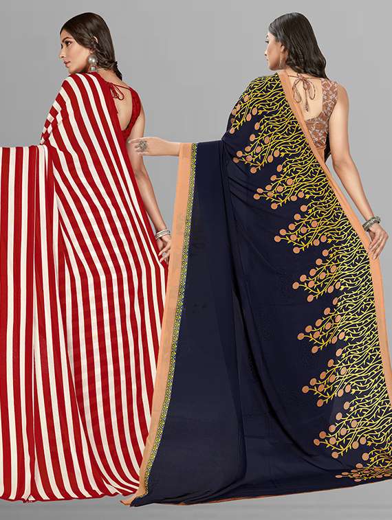 women pack of 2 casual wear sarees with blouse - 21429357 - Standard Image - 1