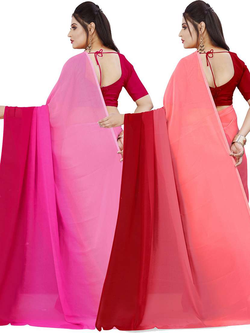 women pack of 2 casual wear sarees with blouse - 21429383 -  Standard Image - 1