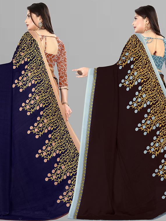 women pack of 2 casual wear sarees with blouse - 21429665 - Standard Image - 1