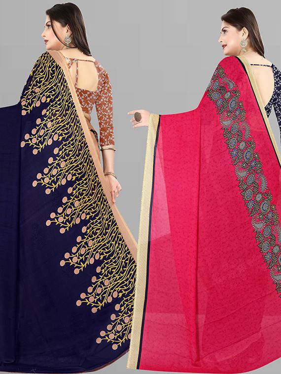 women pack of 2 casual wear combo sarees with blouse - 21429676 - Standard Image - 1