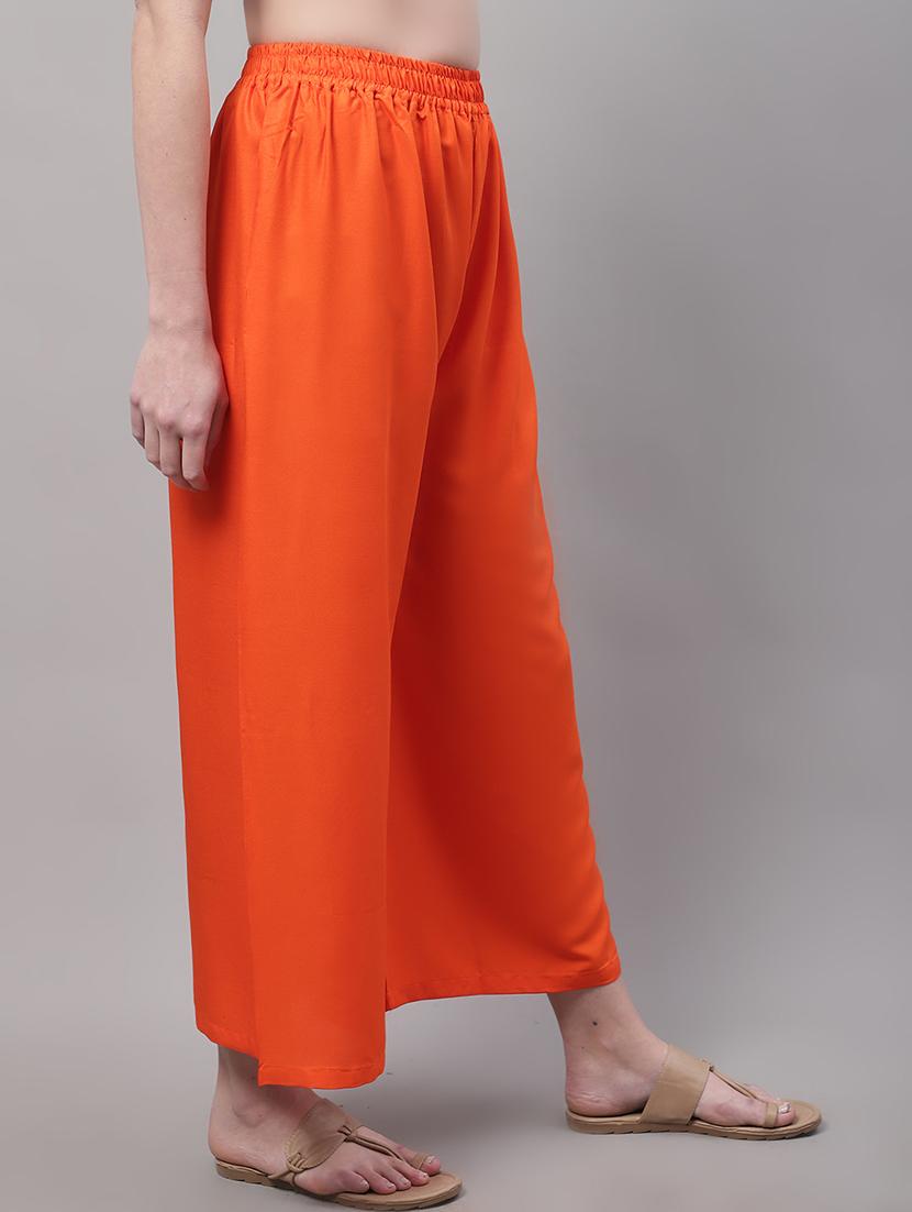 women orange rayon palazzo - 21429978 - Standard Image - 1