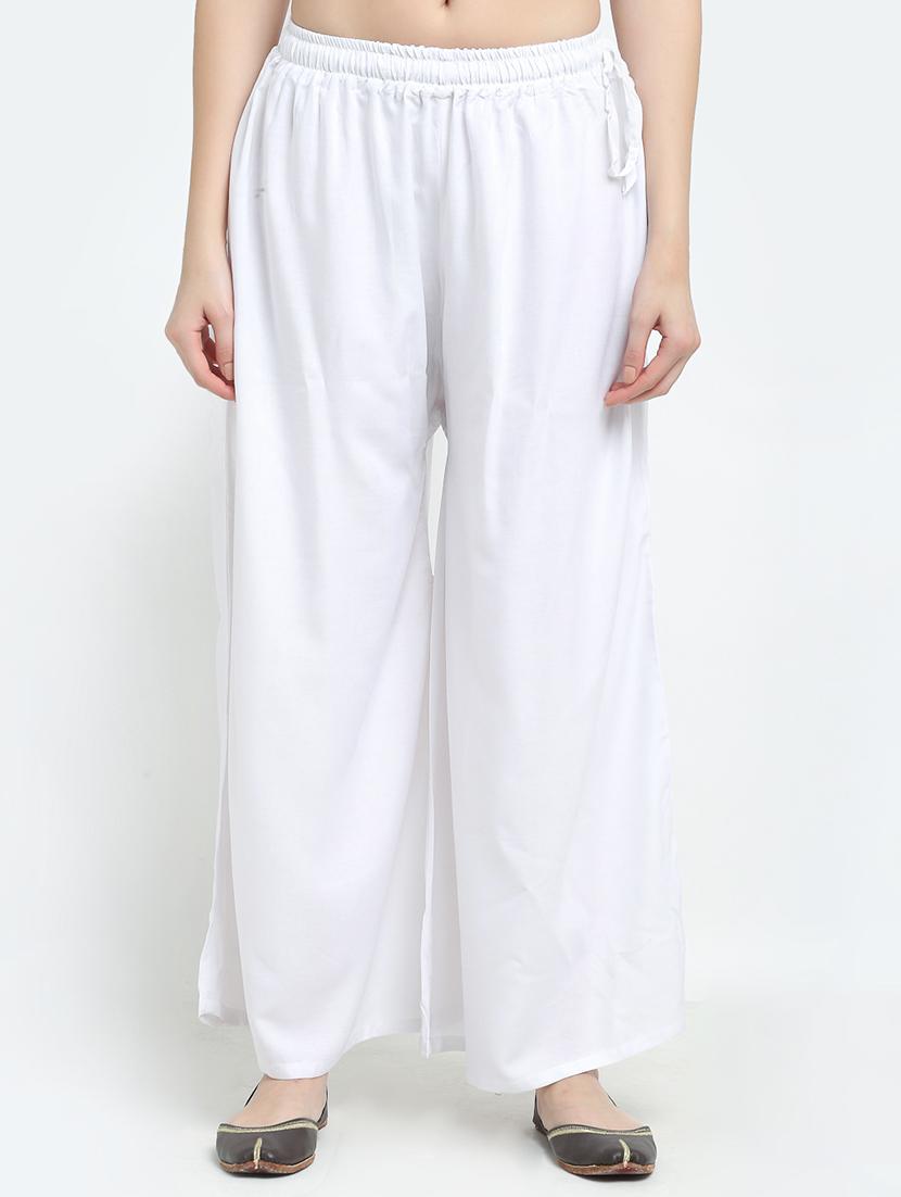 women white rayon pocket palazzo - 21431161 - Zoom Image - 0